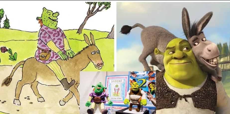 Шрек и Осёл из книги и из фильма