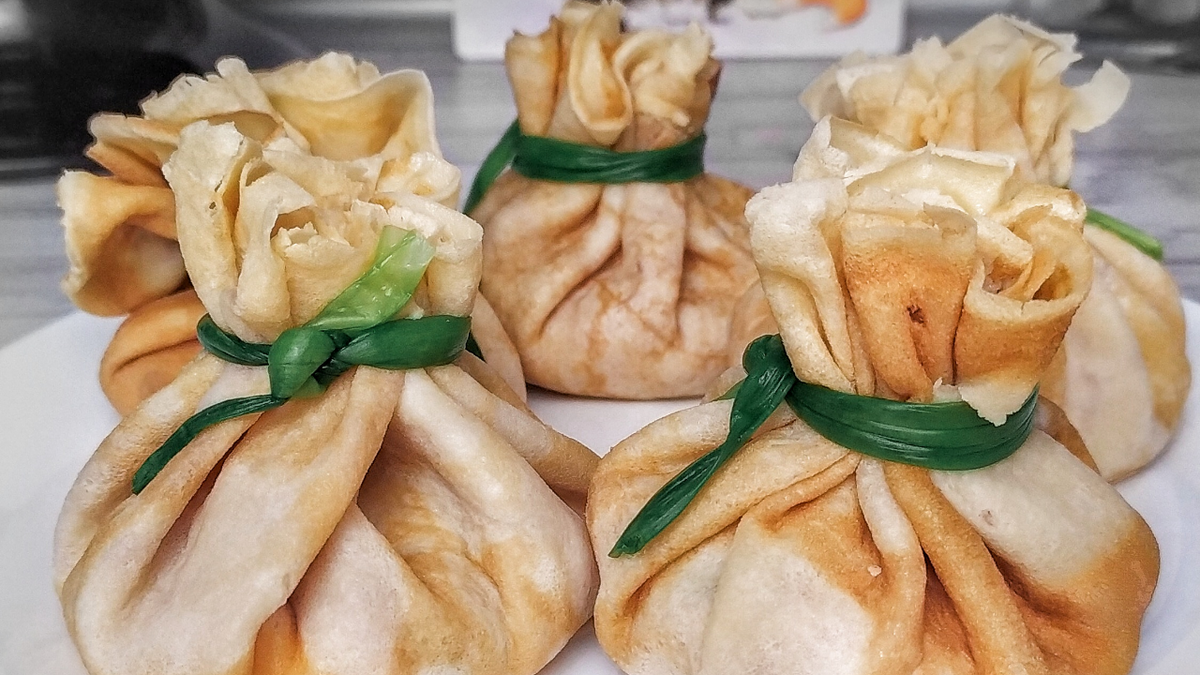 Блины мешочки с начинкой