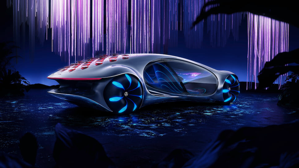 Компания Mercedes-Benz презентовала концепт-кар Vision AVTR (Advance Vehicle Transformation), созданный по мотивам фильма «Аватар» Джеймса Кэмерона.-2
