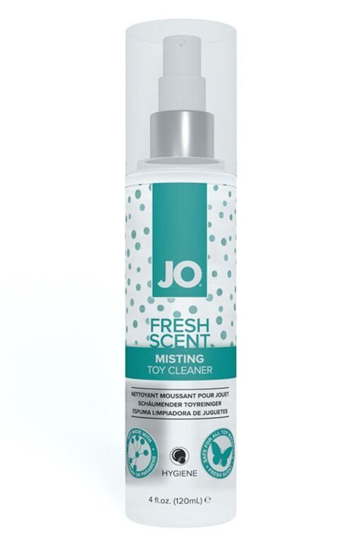JO Misting Toy Cleaner Клинер от американцев из System JO не только содержит в своем составе Бензалкония хлорид, но и оставит приятный аромат после использования.