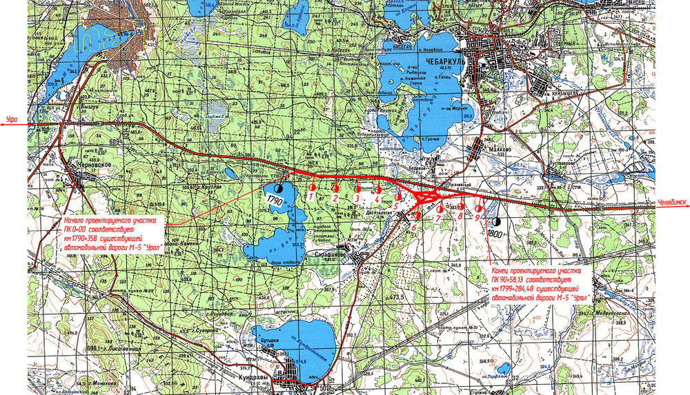 Карта дороги м5