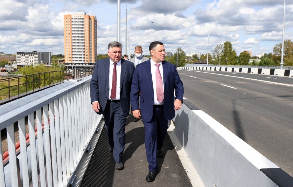 В Твери губернатор проверил качество ремонта Бурашевского путепровода
