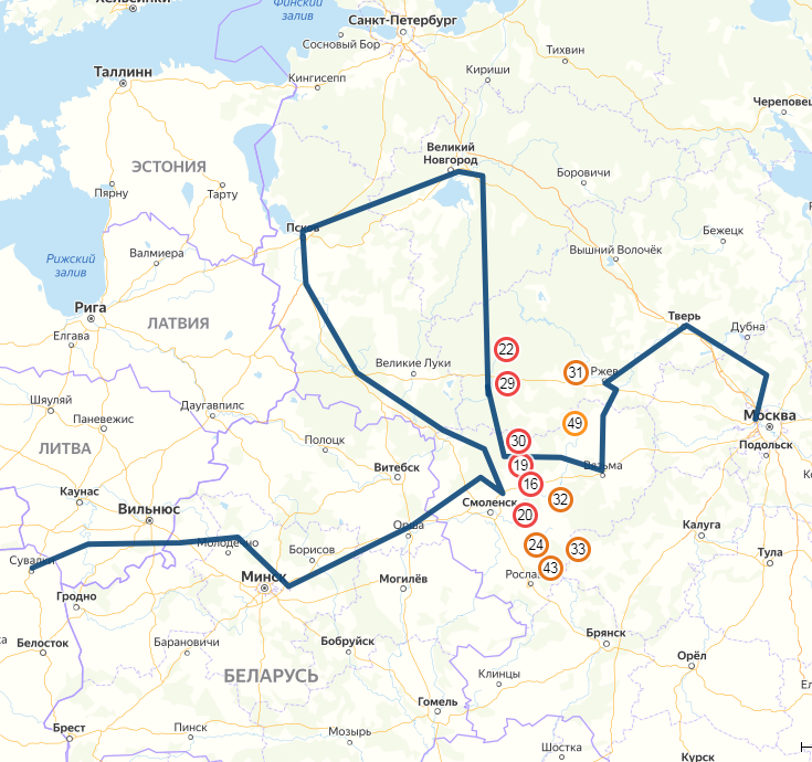 Путь танковой армии Германа Гота от Сувалок до Москвы,рисунок Автора