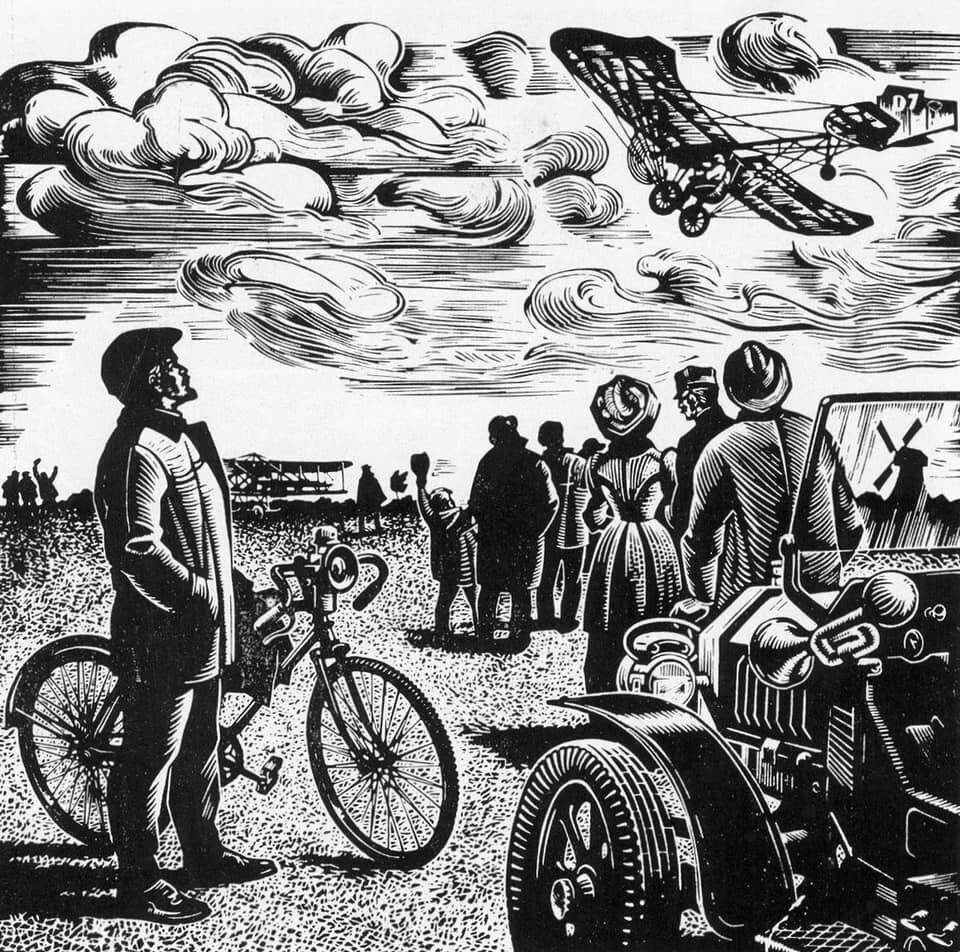 «Ленин наблюдает за авиаполётом во французском Жювизи-сюр-Орж», Георгий Малаков, 1970 год