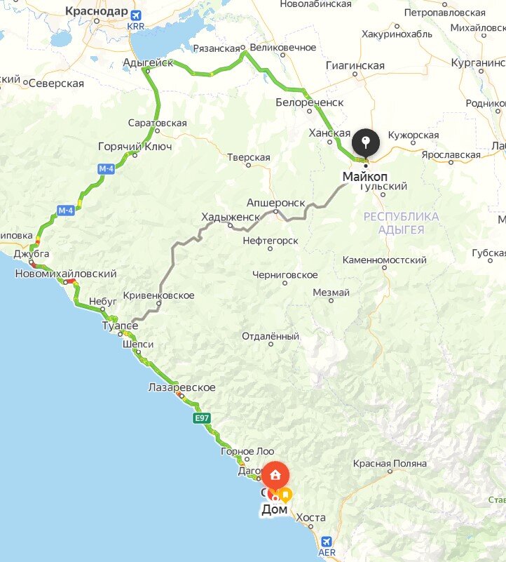 Сочи-Джубга-Адыгейск-Туапсе
