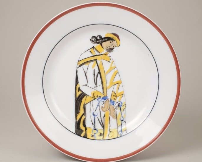 Тарелка "Царский сын" - автор росписи С. Чехонин 1922 г., "Государственный Эрмитаж", https://goskatalog.ru/
