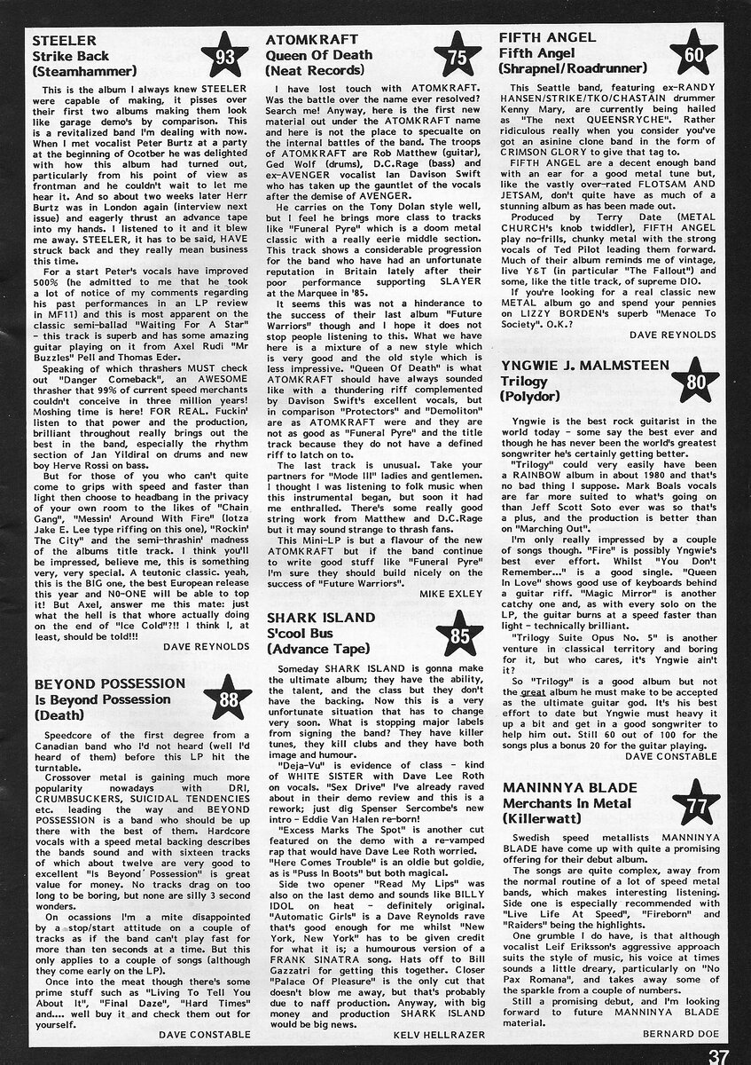 Страница журнала Metal Forces