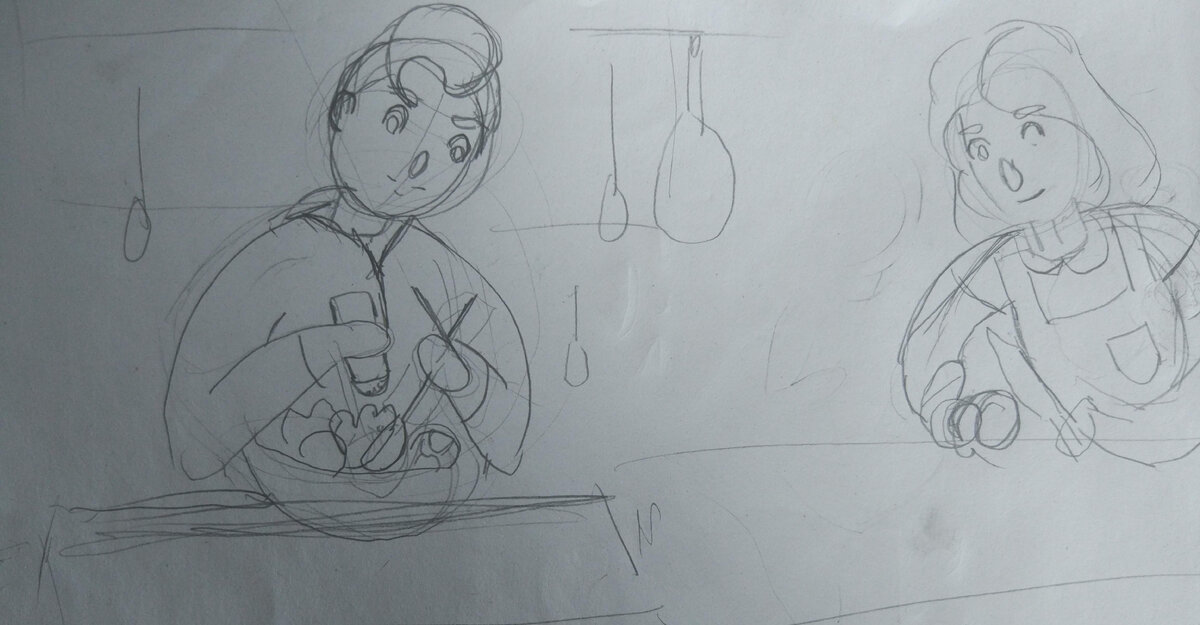 Очень схематично набрасываю на бумаге, что мне хотелось бы воплотить.