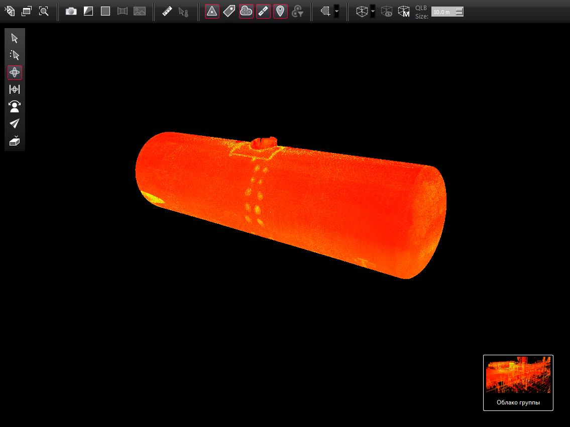 Так выглядит облако точек в ПО Leica Cyclone Register 360.