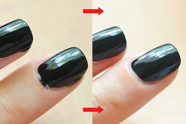 Затек лака на кутикулу