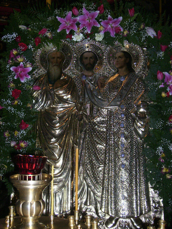 Св.Муч. Гурий, Самон и Авив икона храма Иоанна Воина на Якиманке в Москве