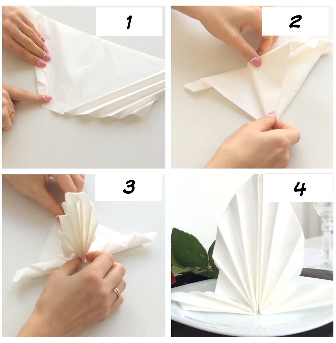 Как сложить салфетку в форме сердца для сервировки стола