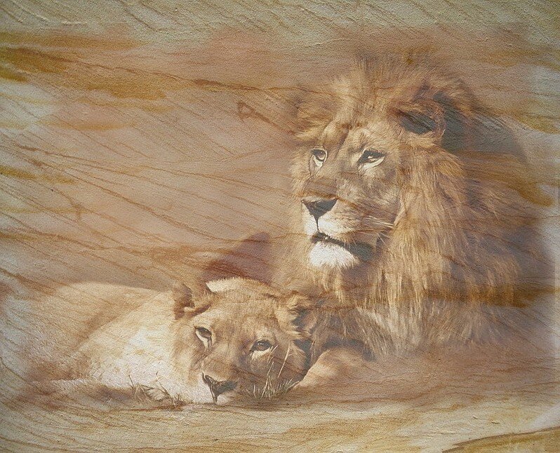 Фреска на листе гибкого камня