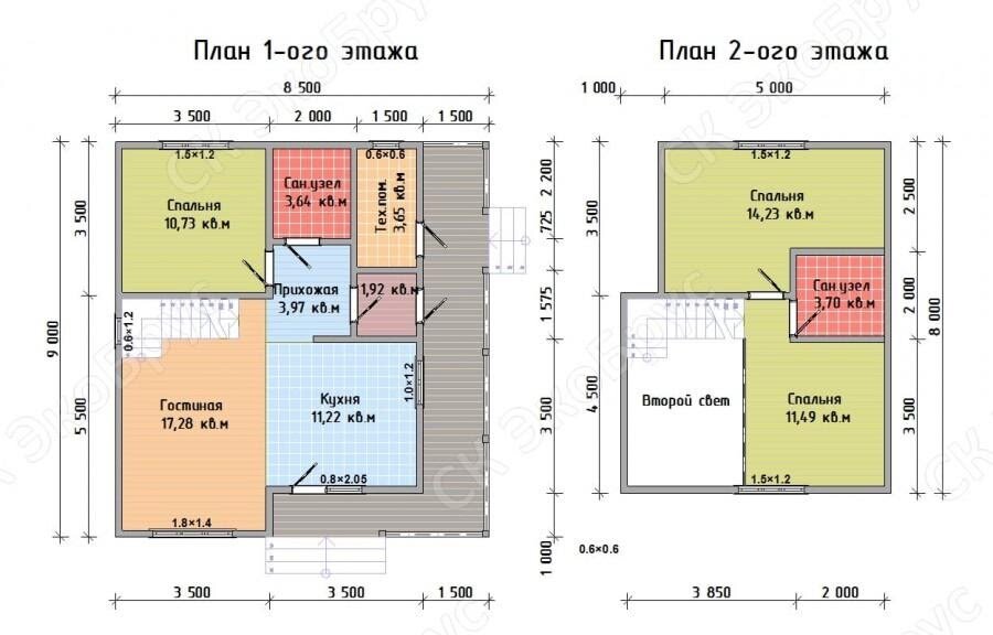 Рисунок 2. Планировка каркасного дома Ладога 2020 Д-2