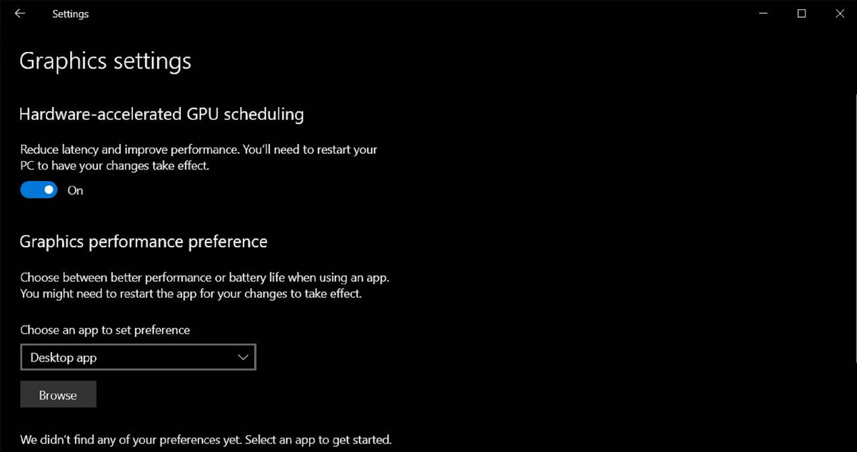 Новые настройки графики в Windows 10. Источник: Windows Latest.