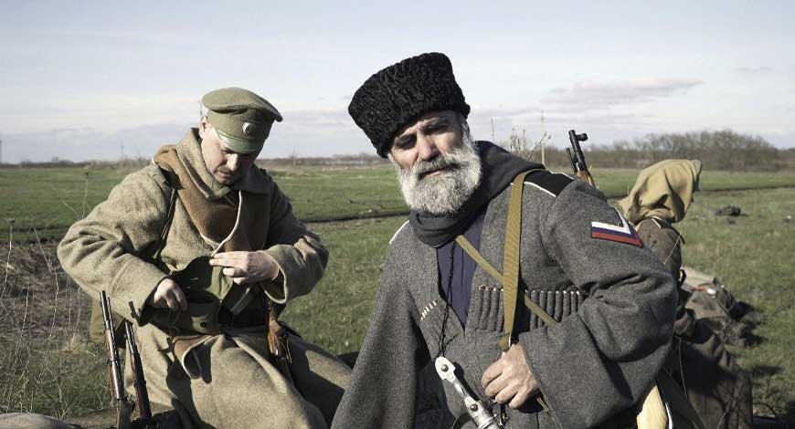 К походу присоединились и местные казаки. На переднем плане Сергей Гурьевич Немченко из станицы Отрадной