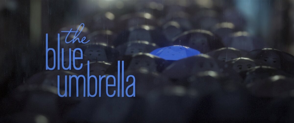 Синий зонтик