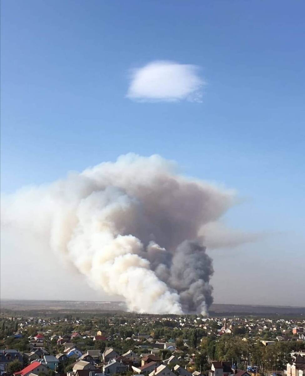 Пожар в окрестностях Воронежа