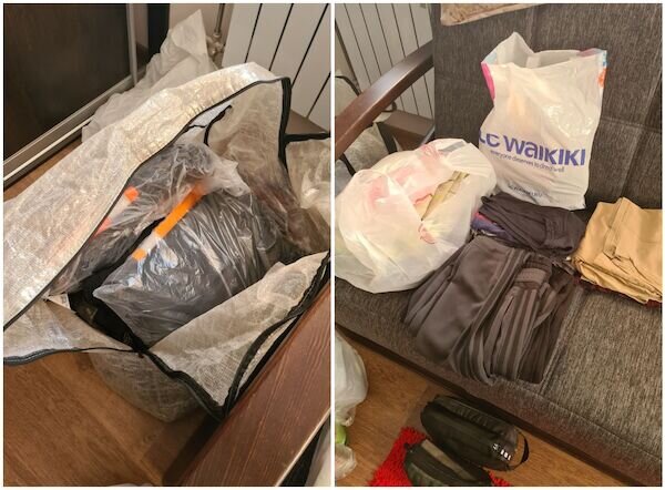 Слева — рабочая одежда от организации, справа — предметы быта и одежда для отдыха / Фото предоставлено Сергеем Гавриленко