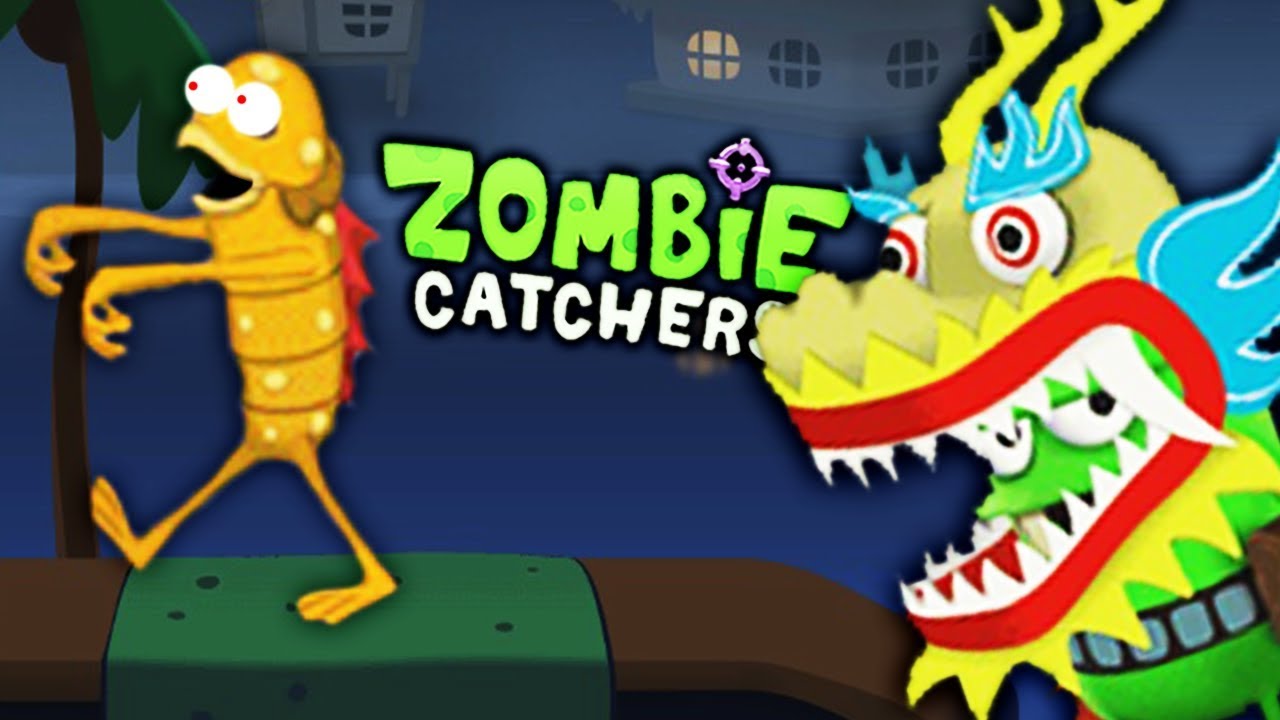 Пугаю Зомбарей и Охочусь на Нового Зомби Толстяка в Лагуне! Игра Zombie  Catchers