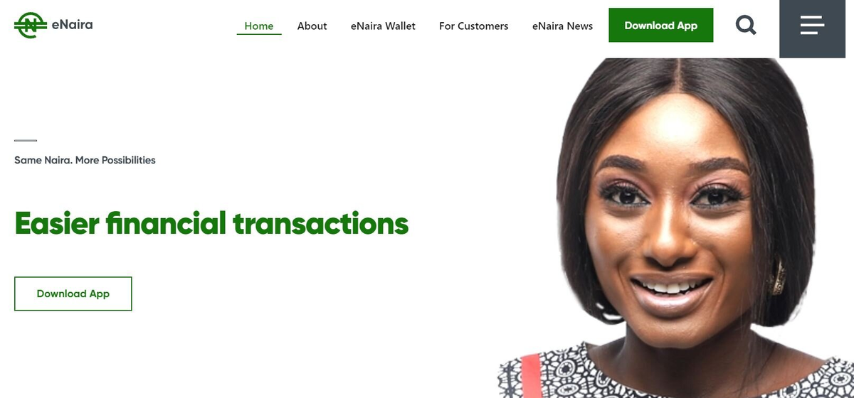 Скрин сайта eNaira