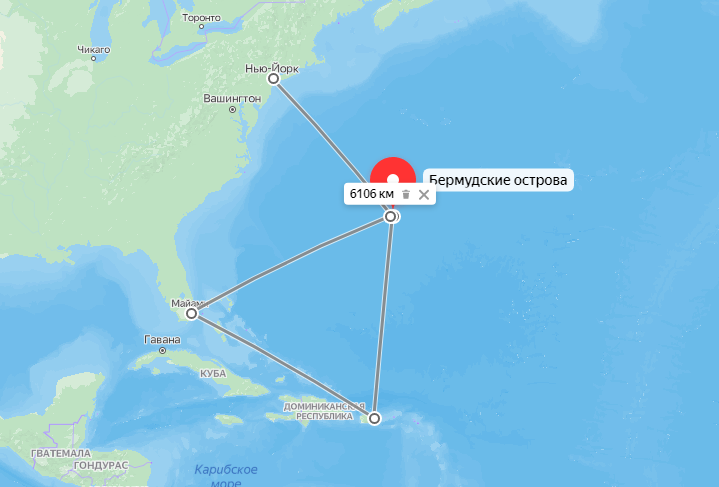 Карту с бермудским треугольником сделал сам в якартах