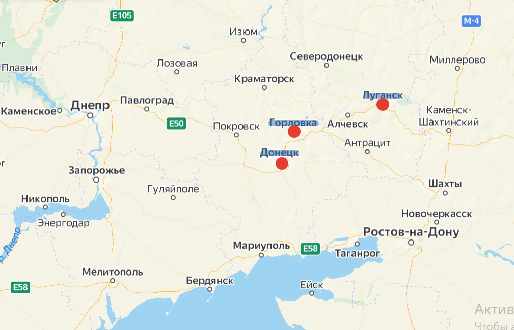 Карта украины с таганрогом