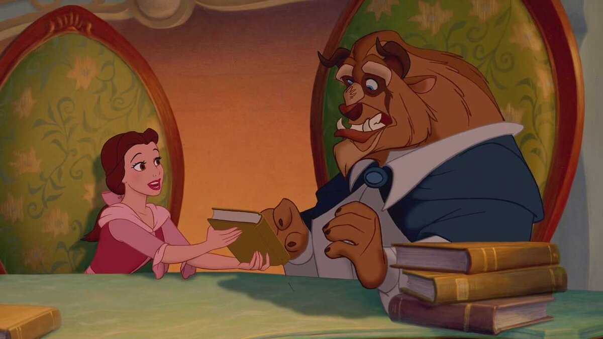 кадр из мультфильма "Красавица и чудовище" 