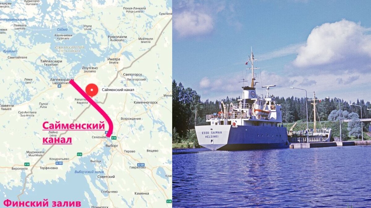 Сайменский канал на карте