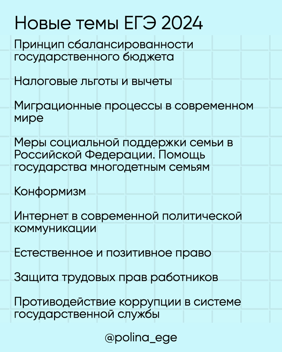 Теория 2024 года. Темы ЕГЭ Обществознание 2024.