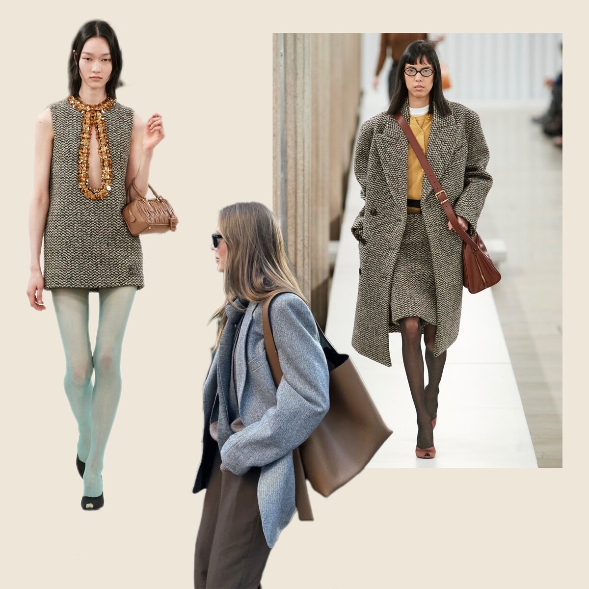 фото Vogue Ranway, коллекции осень-зима 2023, коллаж составлен автором