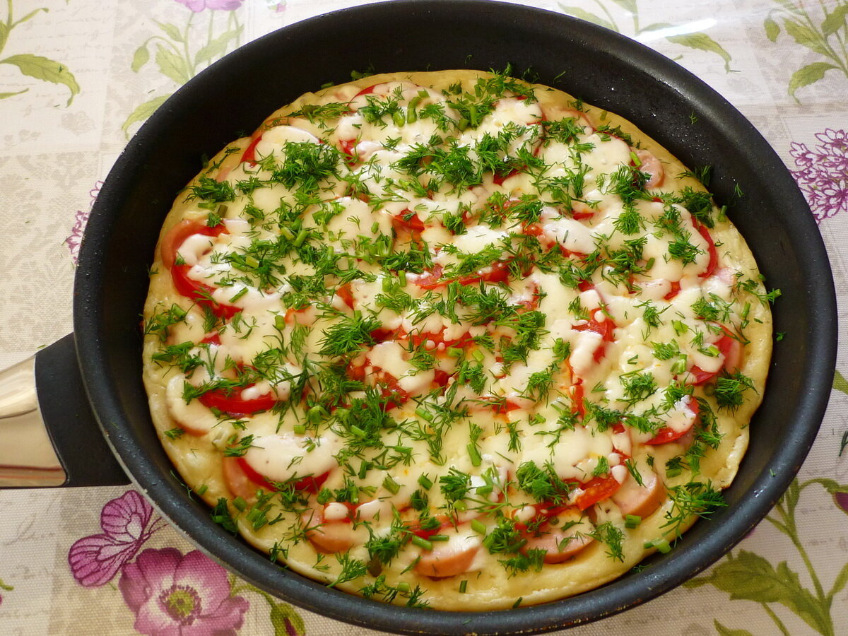 яйца майонез мука тесто для пиццы на сковороде фото 29