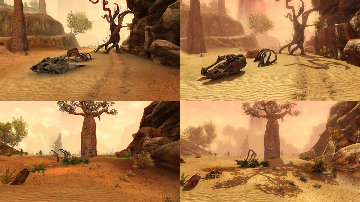 Слева картинка на момент выхода игры, справа - после обновления графики