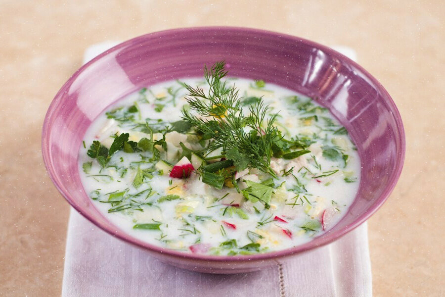 окрошка, блюдо, зелень