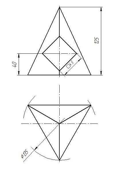 Пирамида с отверстием чертеж