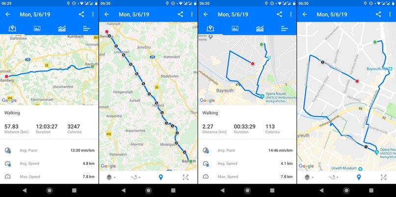 Трек, записанный в приложении «Runtastic», 6 мая 2019 года