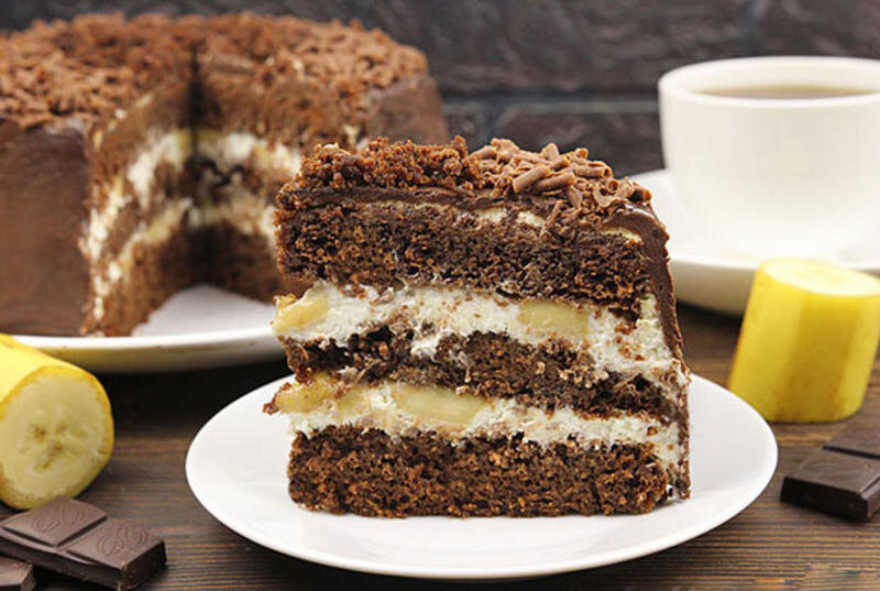 Торт с бананом и шоколадом