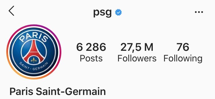 скриншот из Инстаграм ФК ‘ПСЖ’