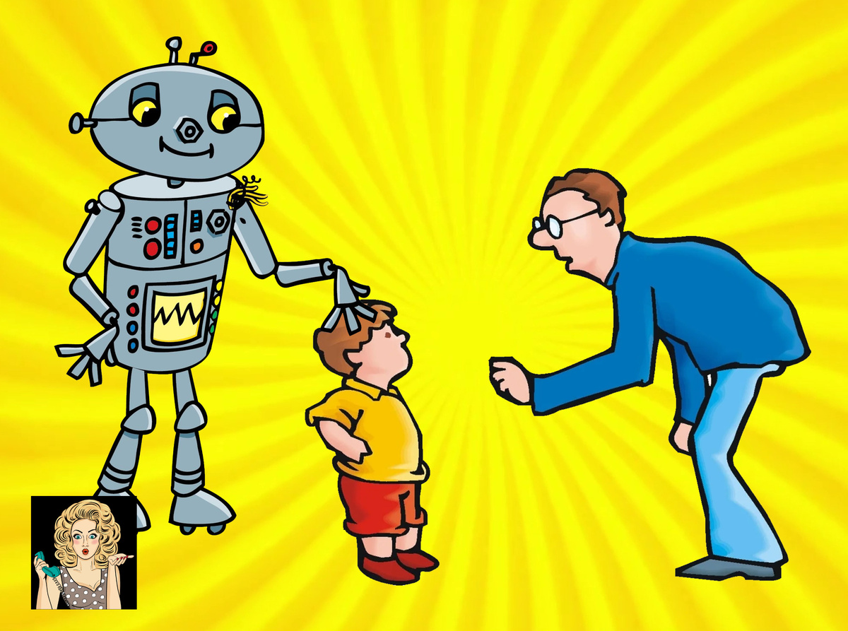 Анекдоты, робот, воспитание, семья, юмор, сатира, позитив, технологии, до слез, хаха