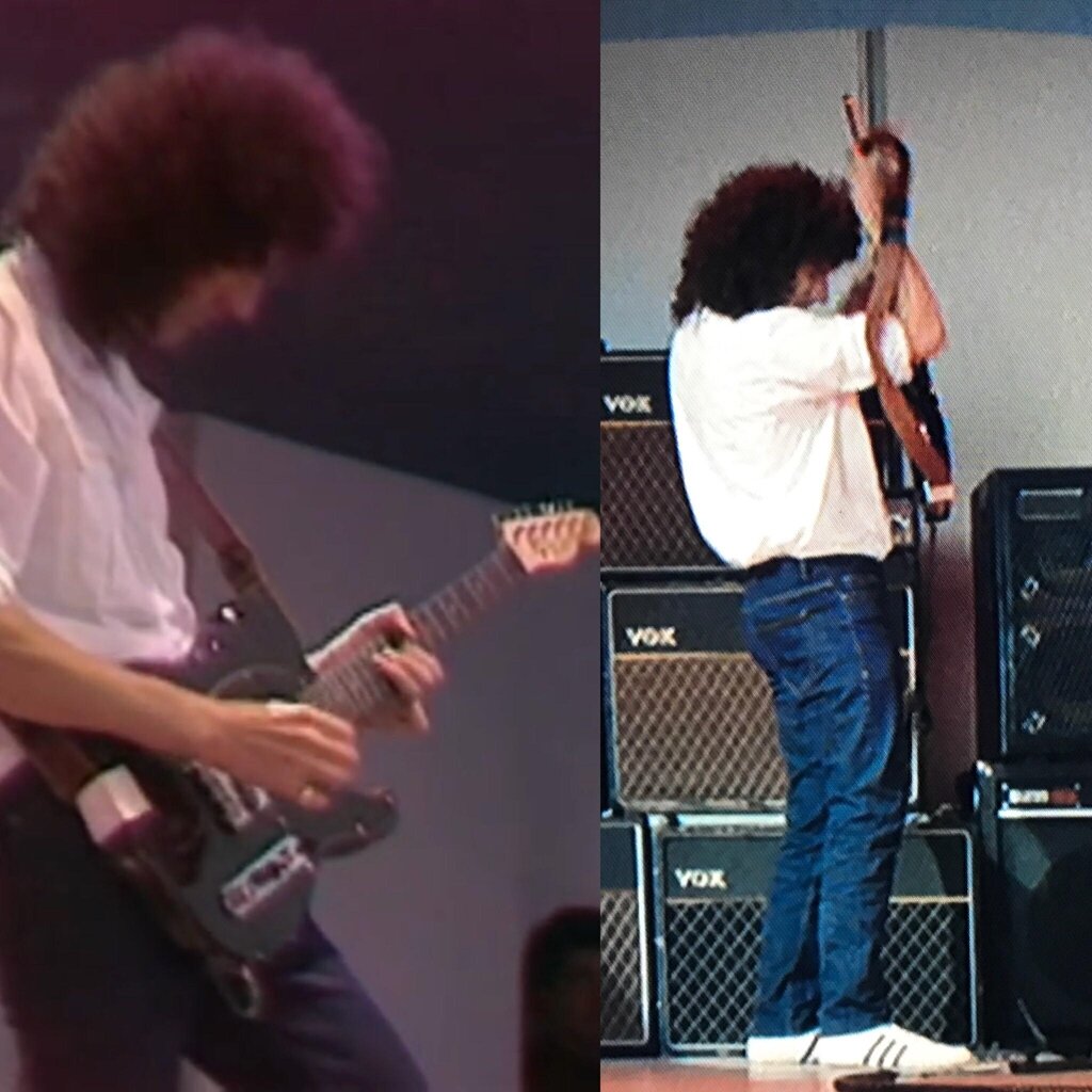 Брайан Мэй и Telecaster. Фото с Live Aid. Источник фото: yandex.ru