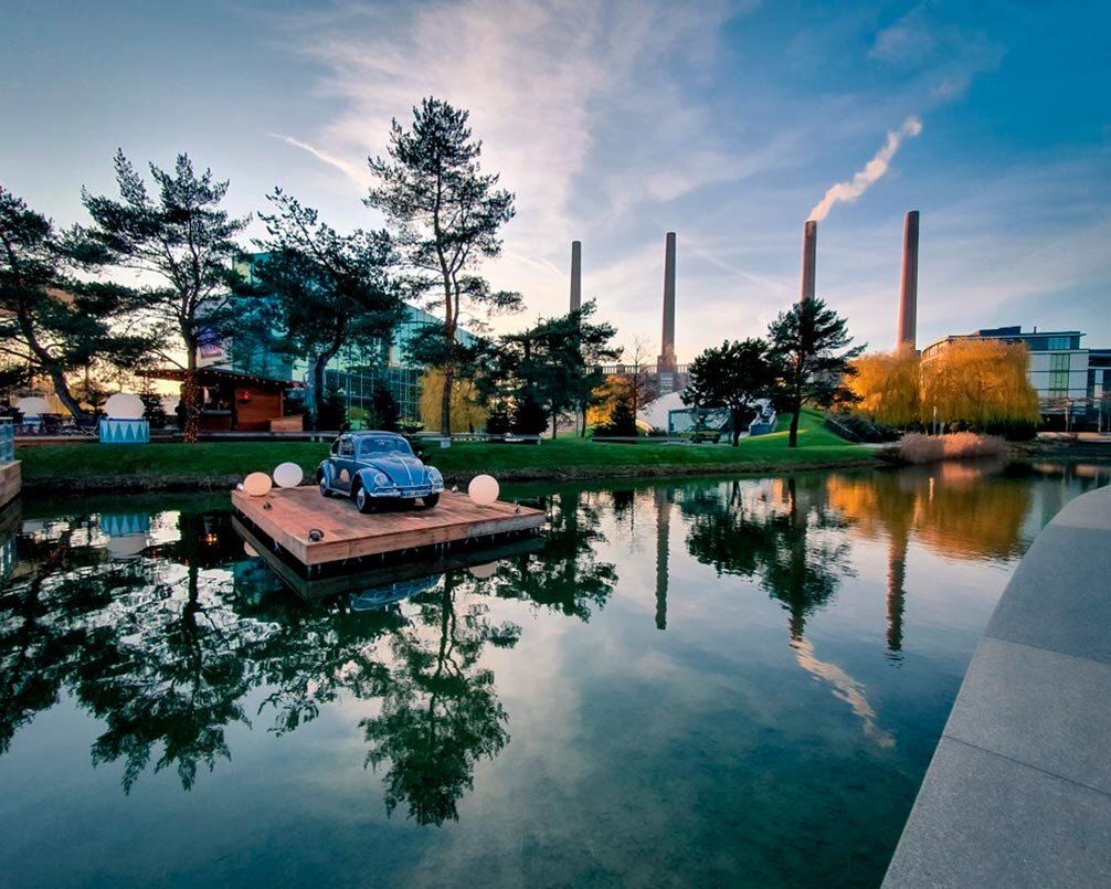 Так выглядит парк рядом с заводом Volkswagen в Вольфсбурге