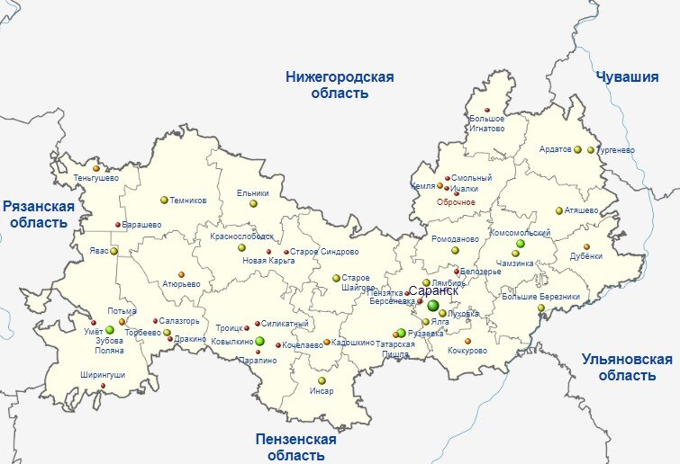 Мордовия на карте. Республика Мордовия население. Карта плотности населения Республика Мордовия.