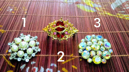 1 - жемчужная, 2- гранатовая, 3- чешское стекло