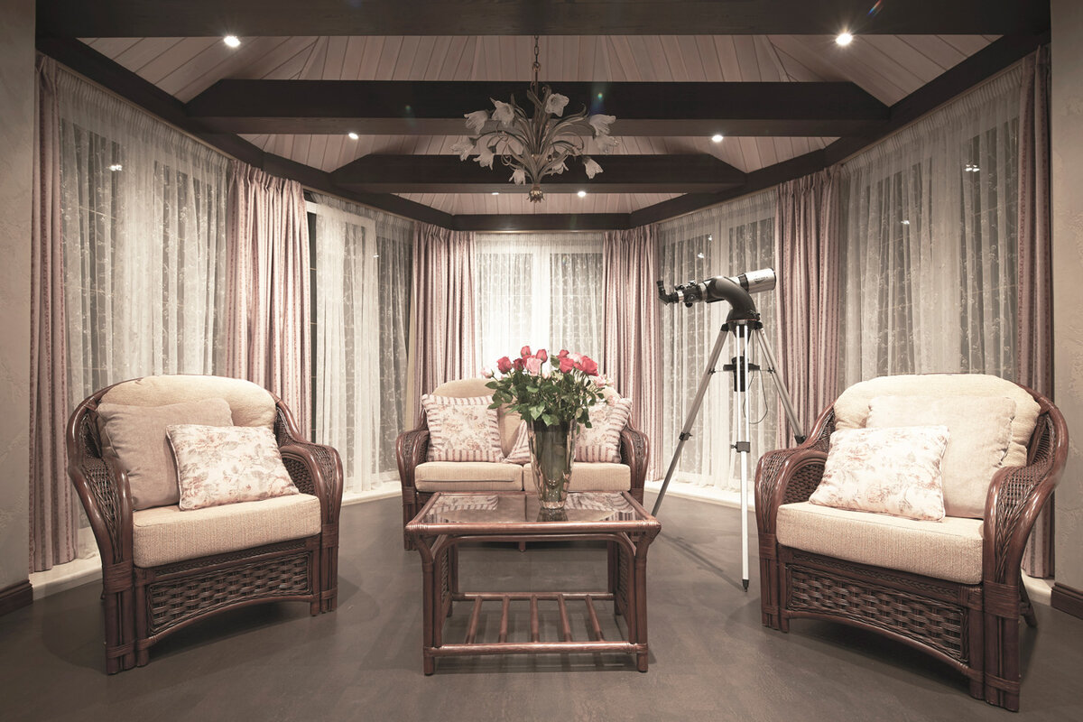 Зона отдыха на мансардном этаже. Фото из портфолио дизайнеров Андрея и Екатерины Андреевых.