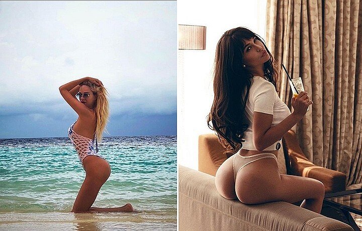 Блондинка Виктория Лопырева и звезда Pkayboy Мария Лиман частенько радуют глаз поклонников такими фото. Фото: Инстаграм красавиц. 
