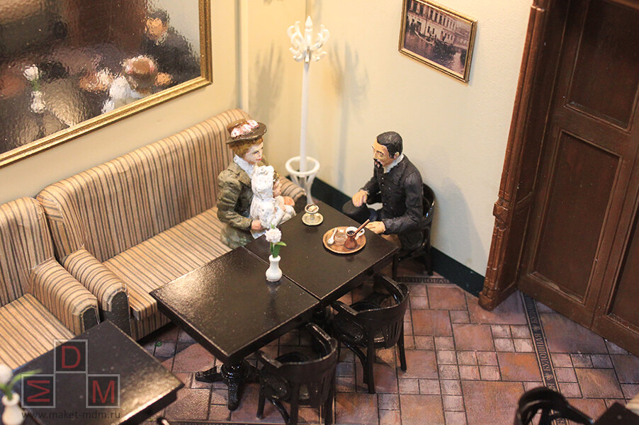 Макет каминного зала Ресторанного дома "Булошная". MAKET-MDM