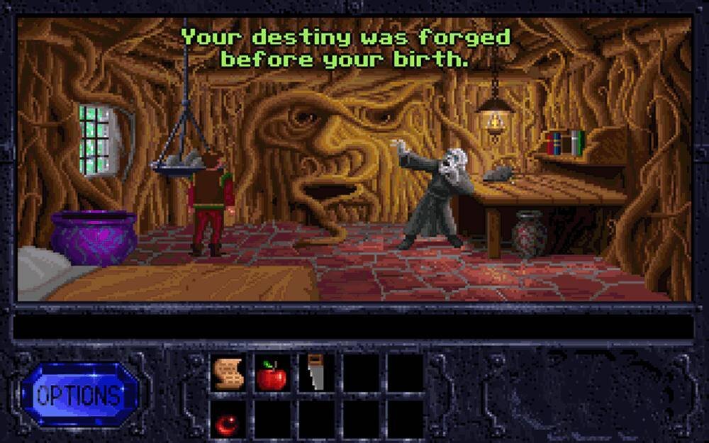 Начало первой части игры. Брендон и его окаменевший наставник - волшебник