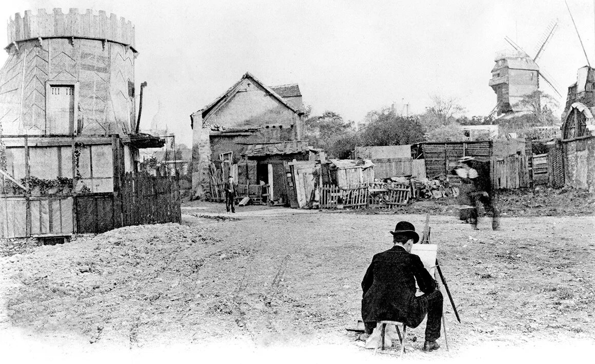 Художник пишущий Монмартр (фр. Montmartre). Конец XIX, начало XX века.