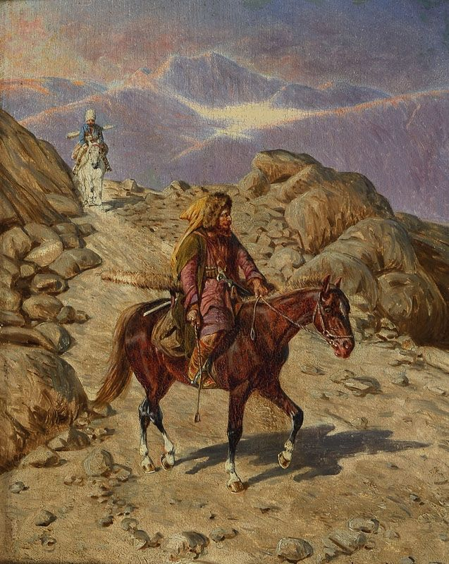 Поединок казака с черкесом в Кавказскую войну. Франц Квальо