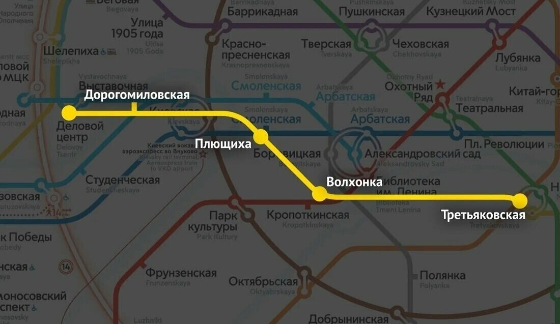 Станции желтой ветки